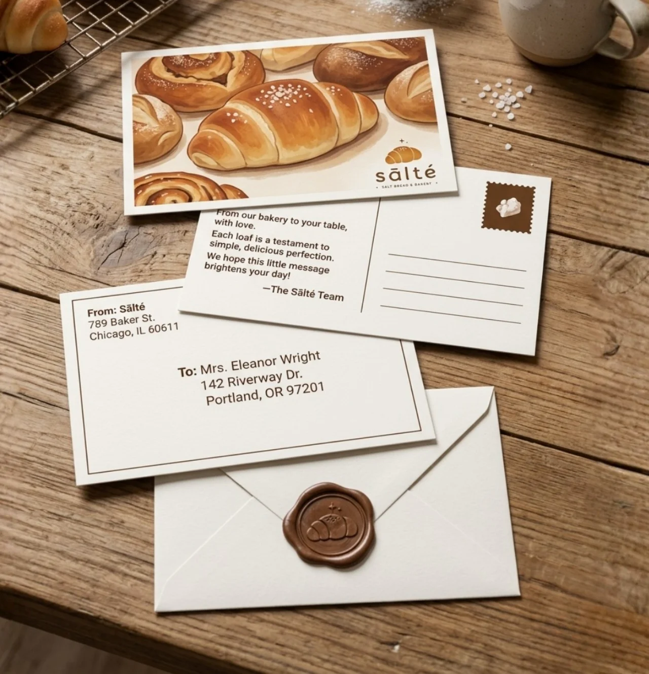 Salté postcard mailer set