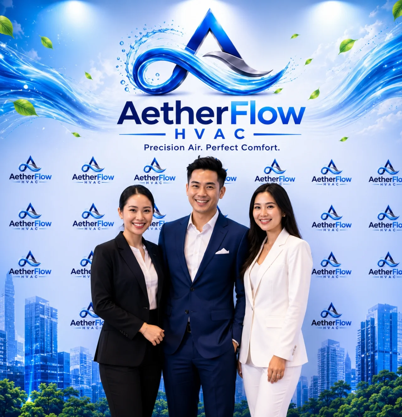 AetherFlow HVAC step and repeat backdrop
